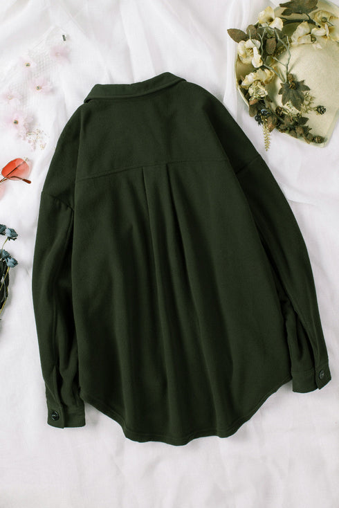 Turn Down Collar Buttoned Shirt Jacket